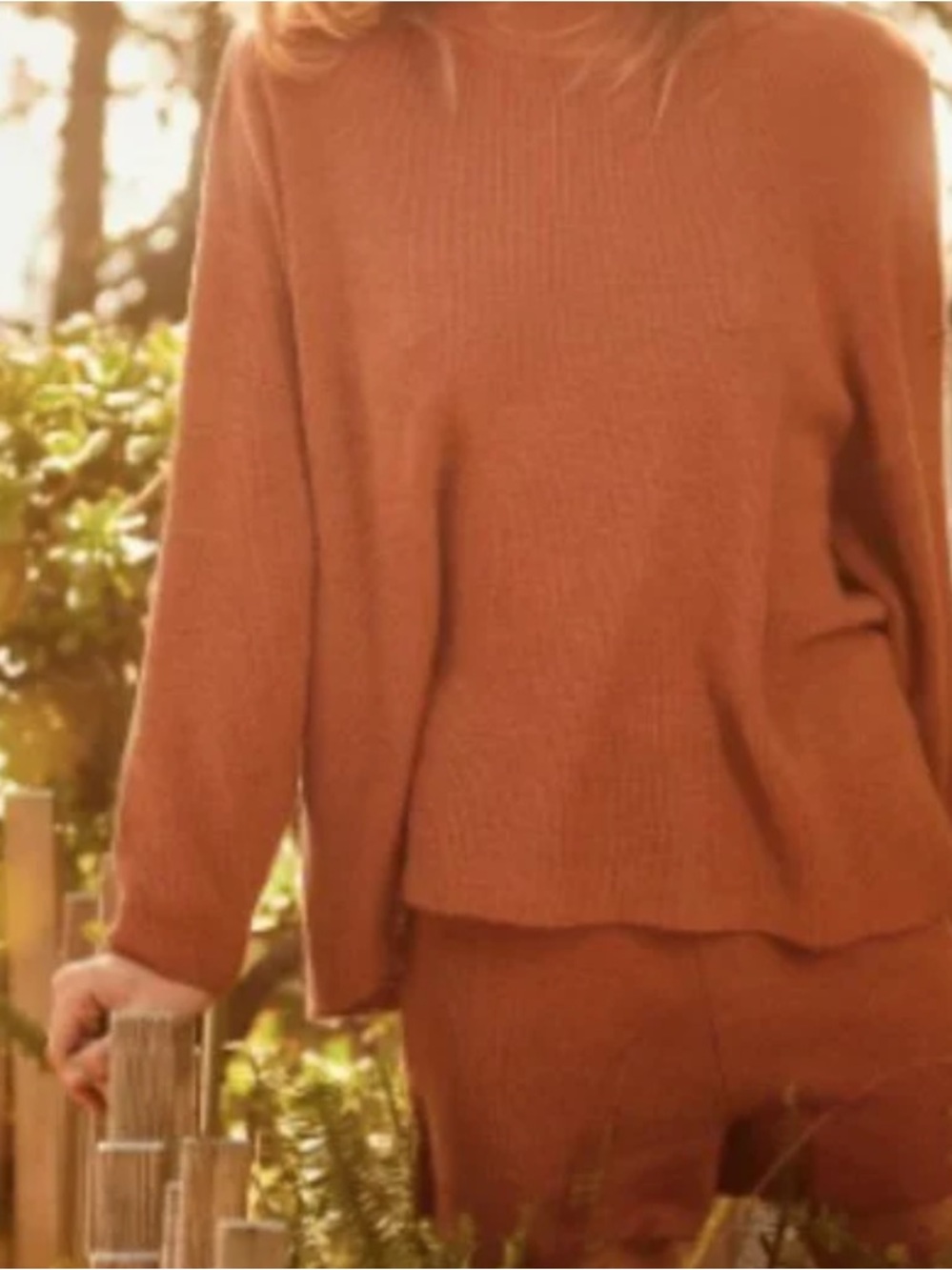 Free People Malibu Surf Cozy Rust Sienna Ribbed Sweater Set